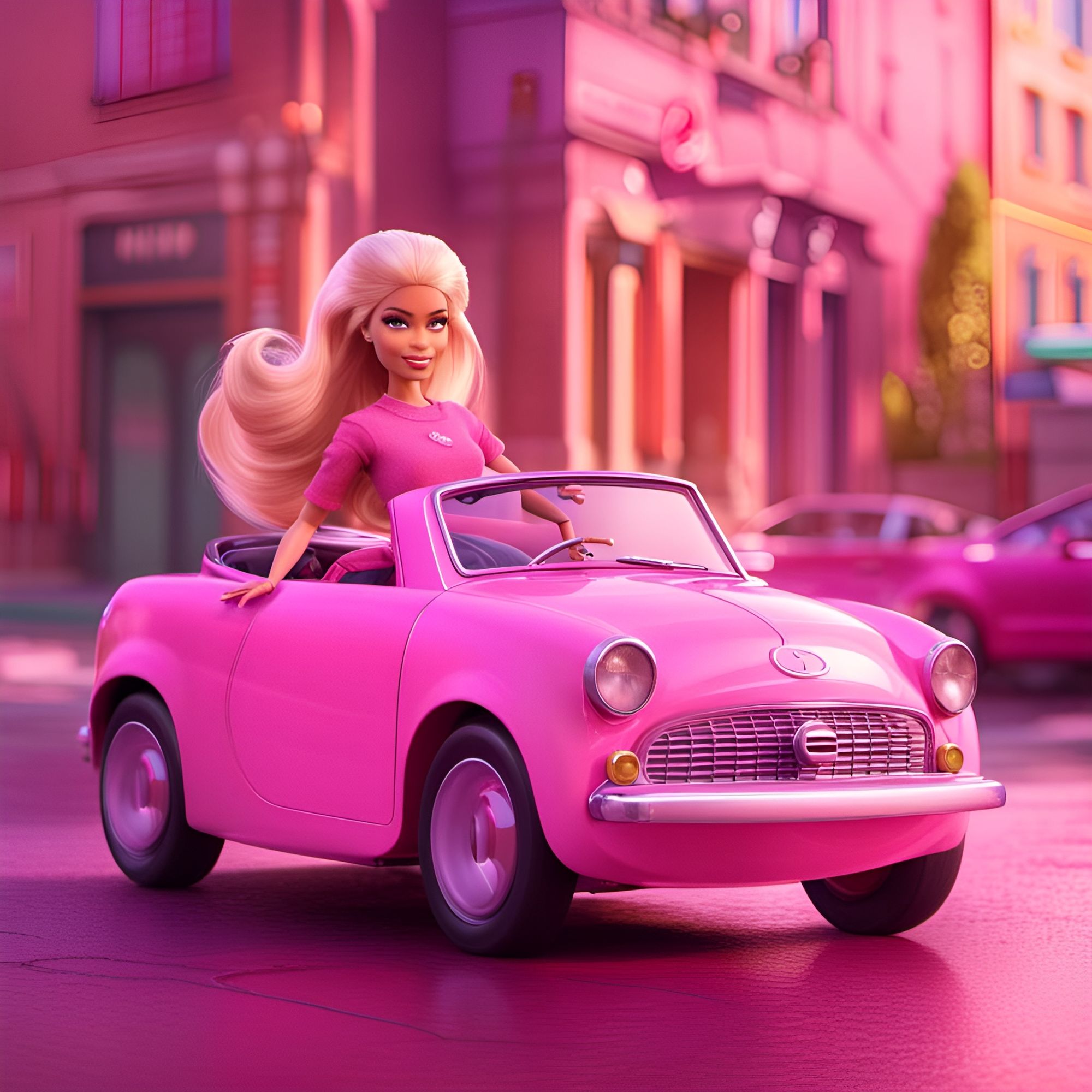 Barbie in her car sale