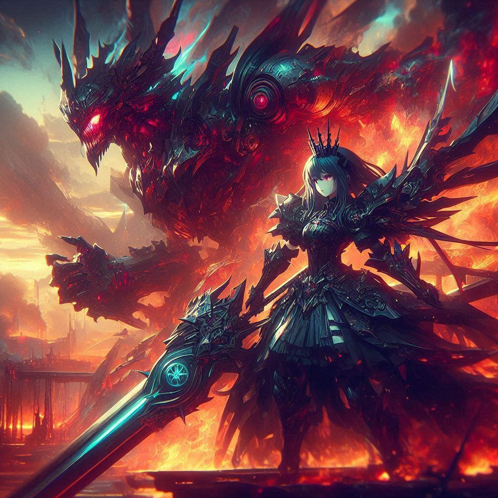 Fire queen, anime woman