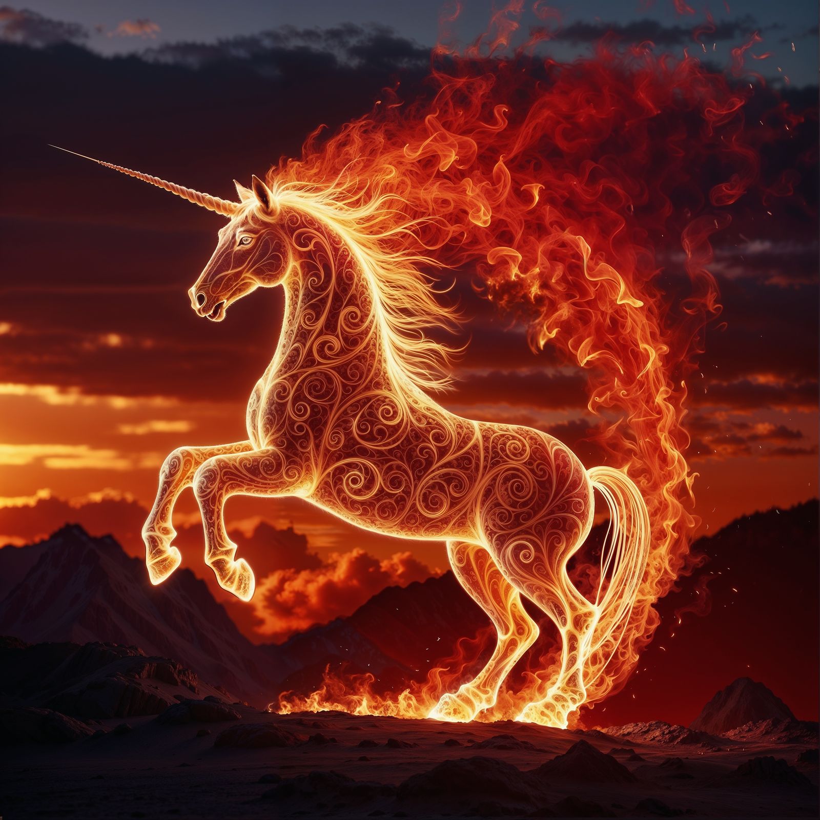 Flame Enchanted Unicorn