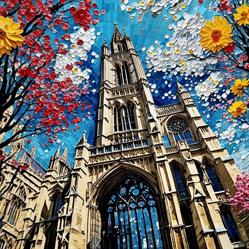 <lora:ColorfulXLv2:1.0> London quarter Big Ben tower tress flowers colorful 