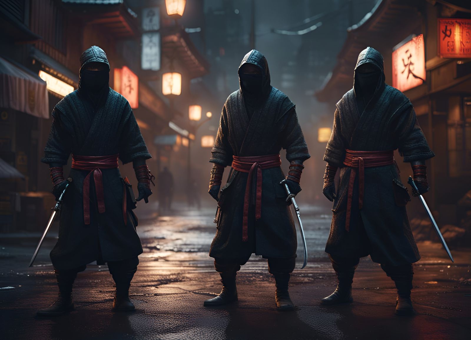 Three ninjas - AI Generated Artwork - NightCafe Creator