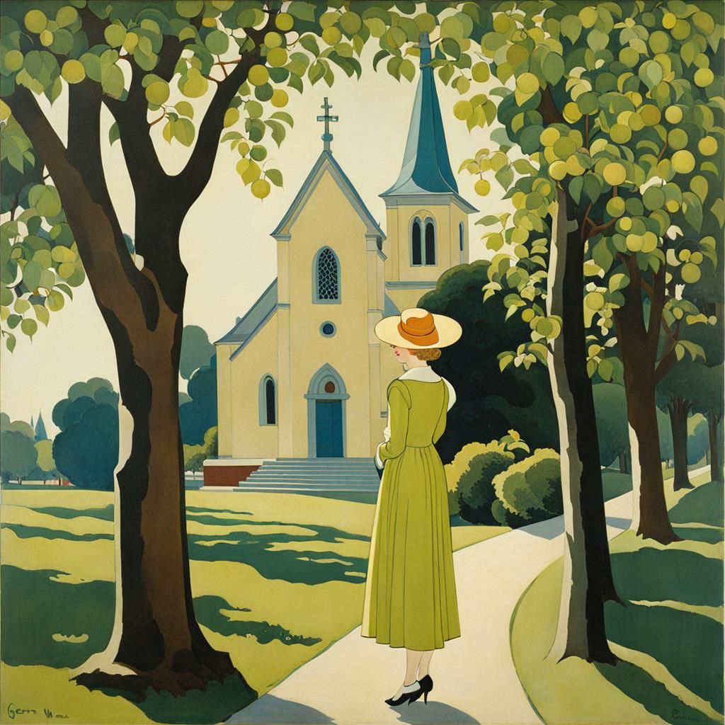 Girl near the church