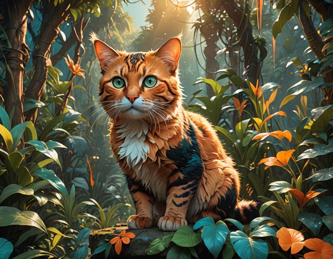 orange cat, golden hour  by @Nama