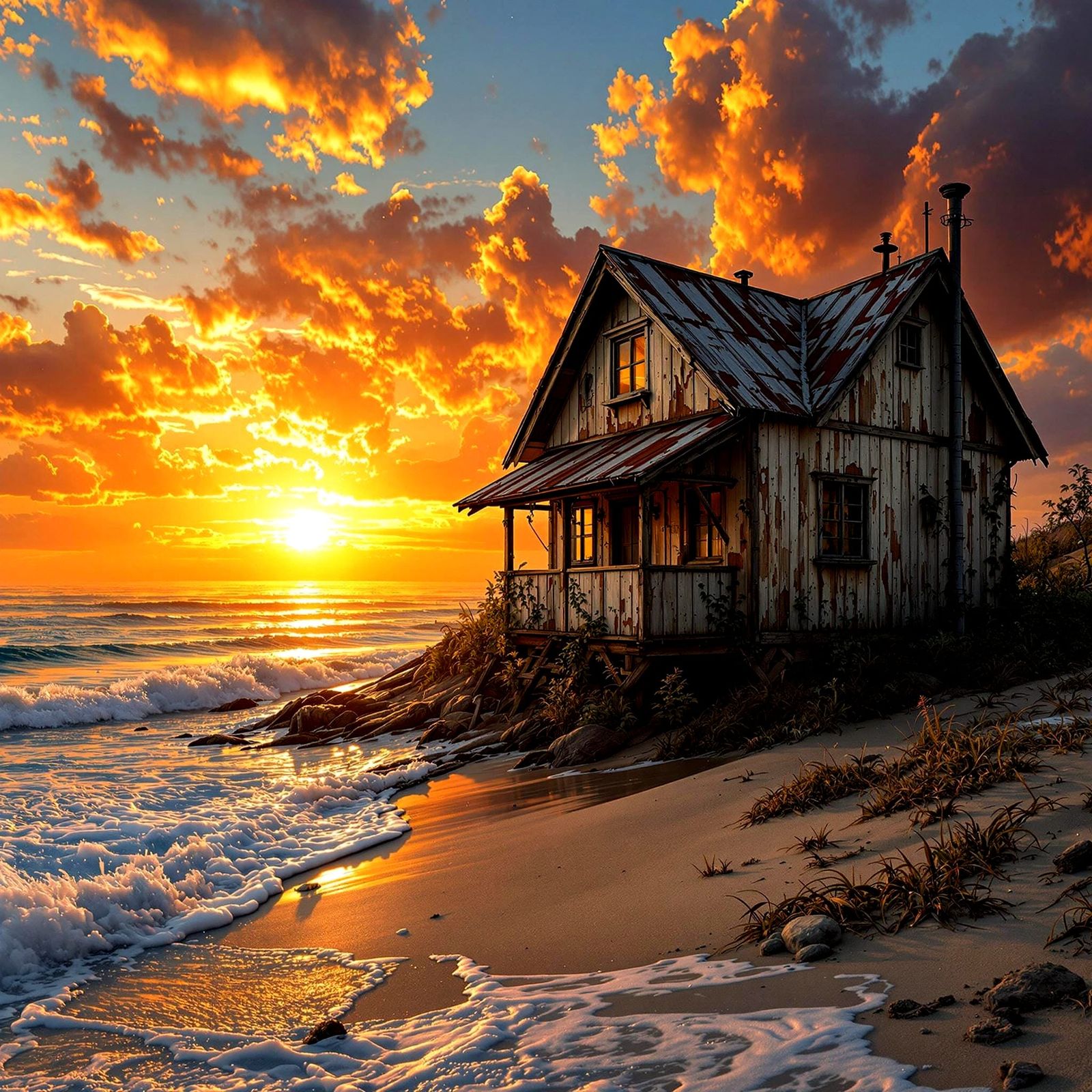 Old Beach Cottage  by @mathy_art_girl_305