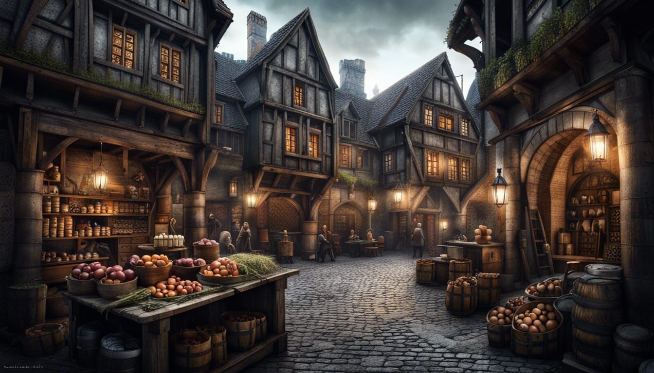 Medieval black Market - AI Generated Artwork - NightCafe Creator