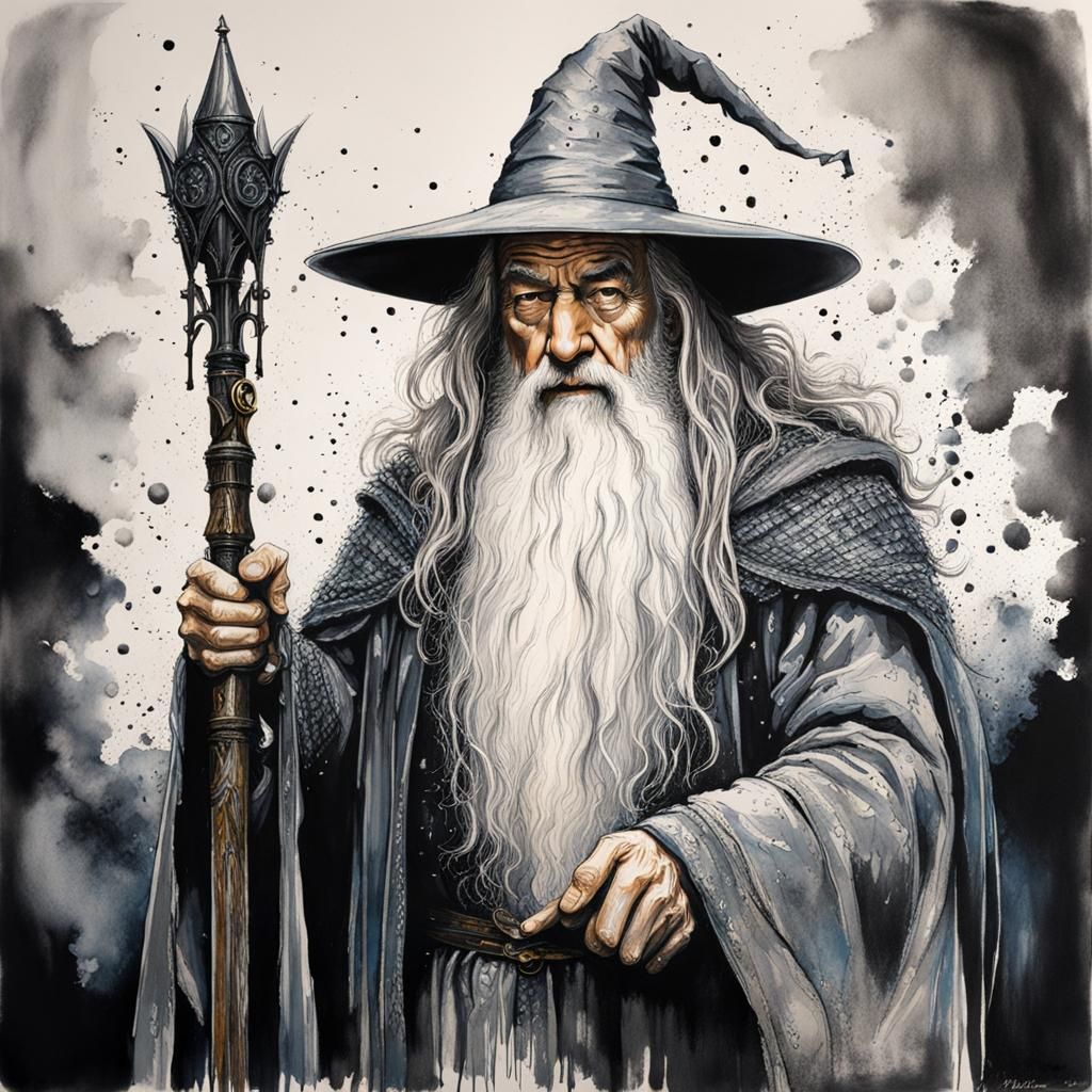 Gandalf in the Style of Jimmy Cauty  by @Antinomy