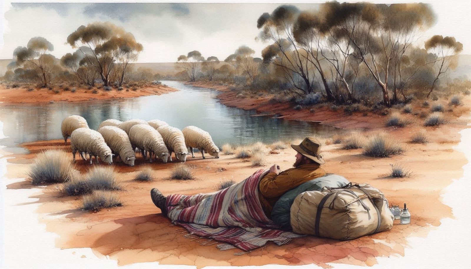 Once a jolly swagman, camped by a billabong