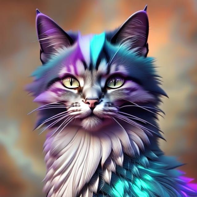 Cat portrait in 2099