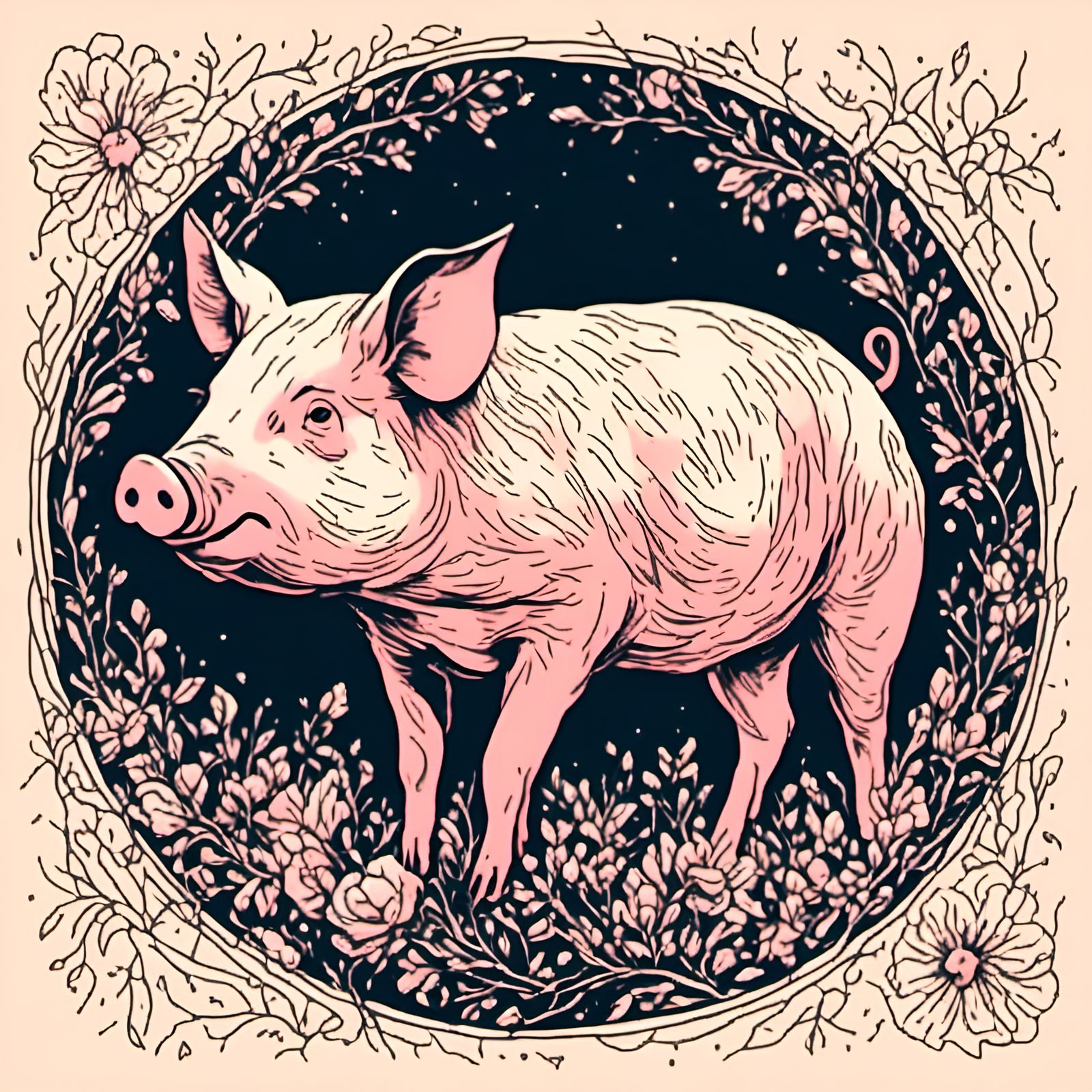 Zen Pig AI Generated Artwork NightCafe Creator