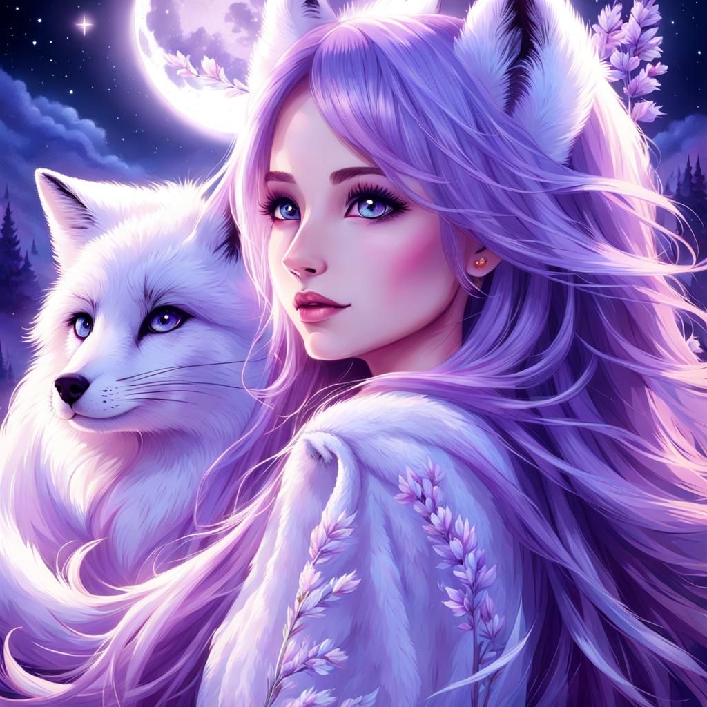 A Girl and her Fox - AI Generated Artwork - NightCafe Creator