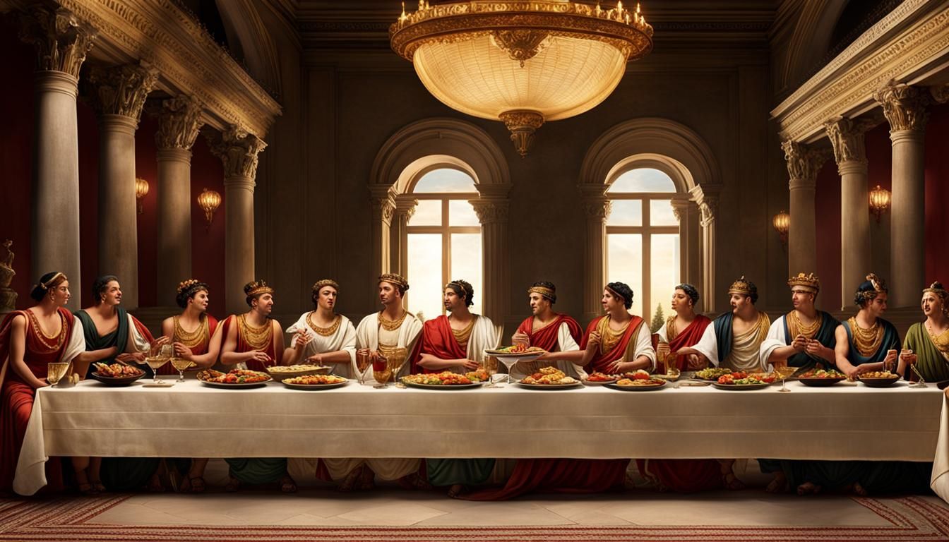 Ancient Roman banquet - AI Generated Artwork - NightCafe Creator