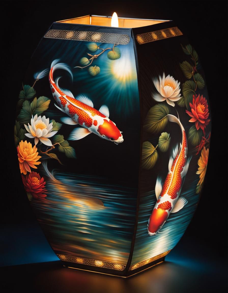 Koi fish paper lantern  by @MasterRed