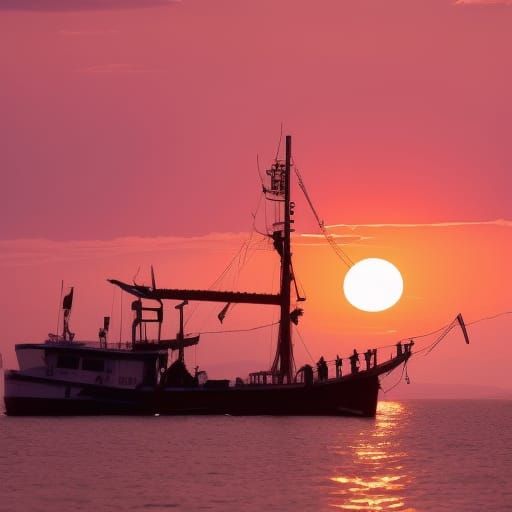 Fishing sunset