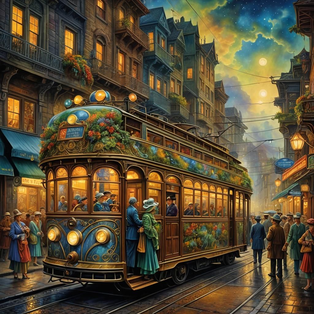 Trolley street car Josephine Wall Kelly Freas   by @Lady of the Thorns