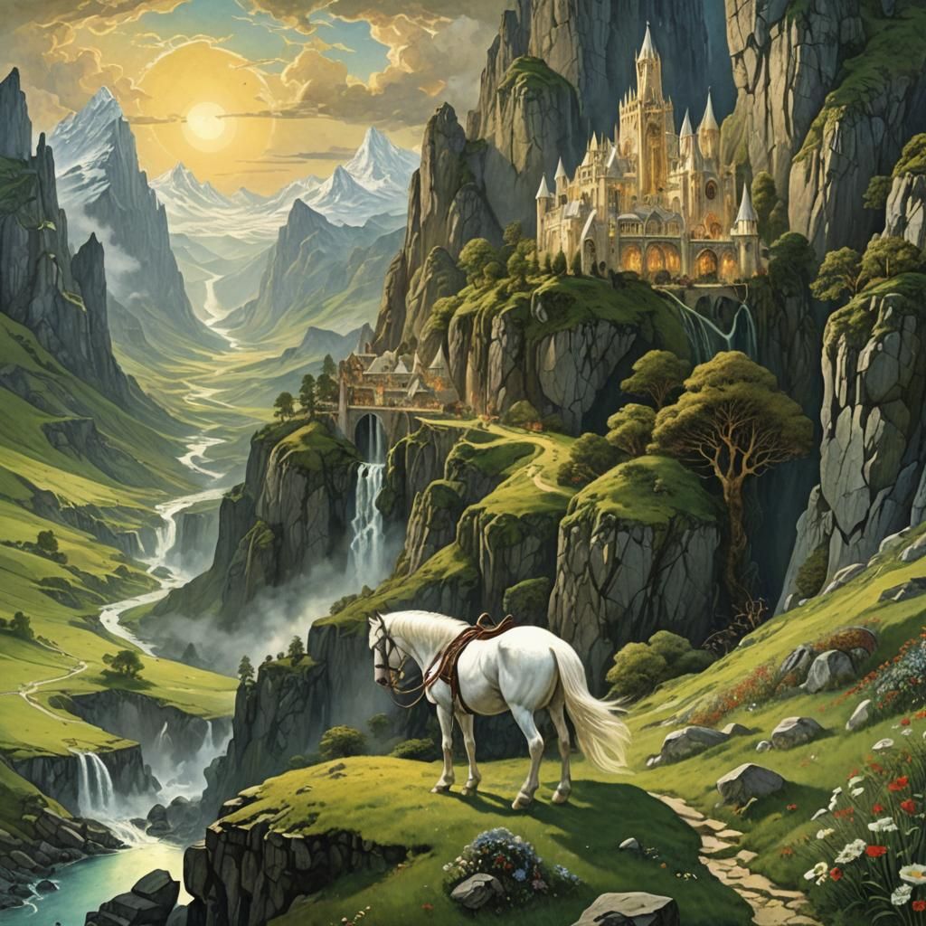 Gandalf Rides to Minas Tirith: Epic Digital Painting