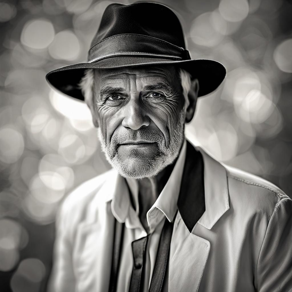 portrait mature and attractive man photographic style