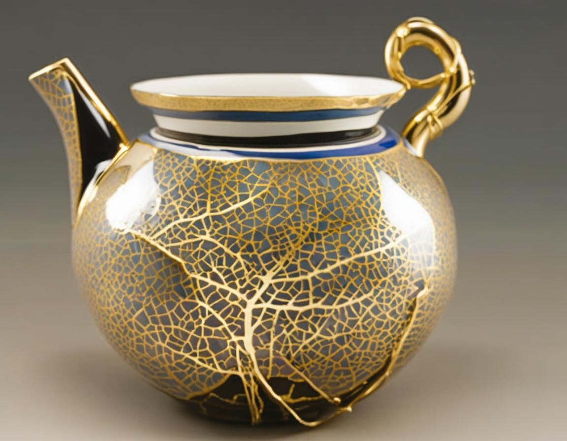 Imperfect Things, broken pot Kintsugi  repaired with gold