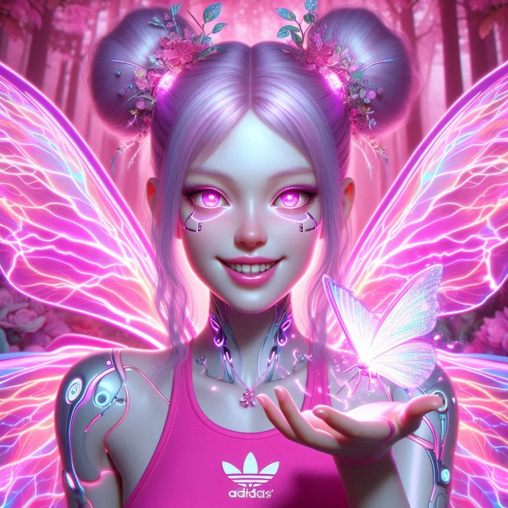 Sorayama Cyber girls 21 Pink Butterfly 3