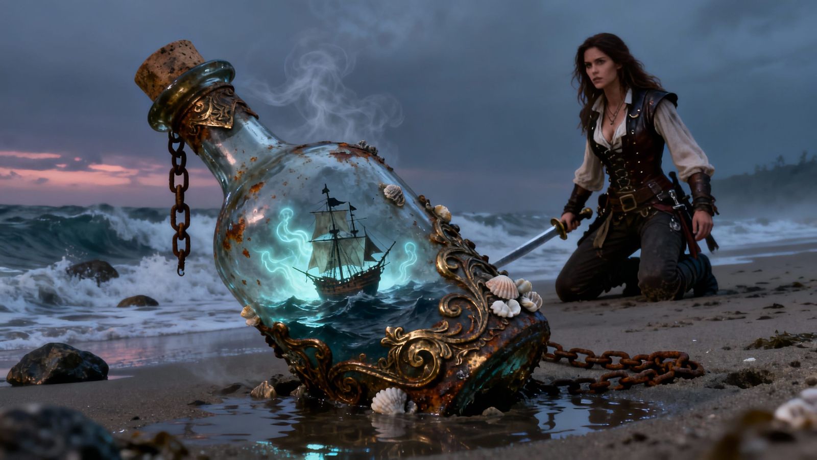 Ship in a bottle 2  by @Superbear