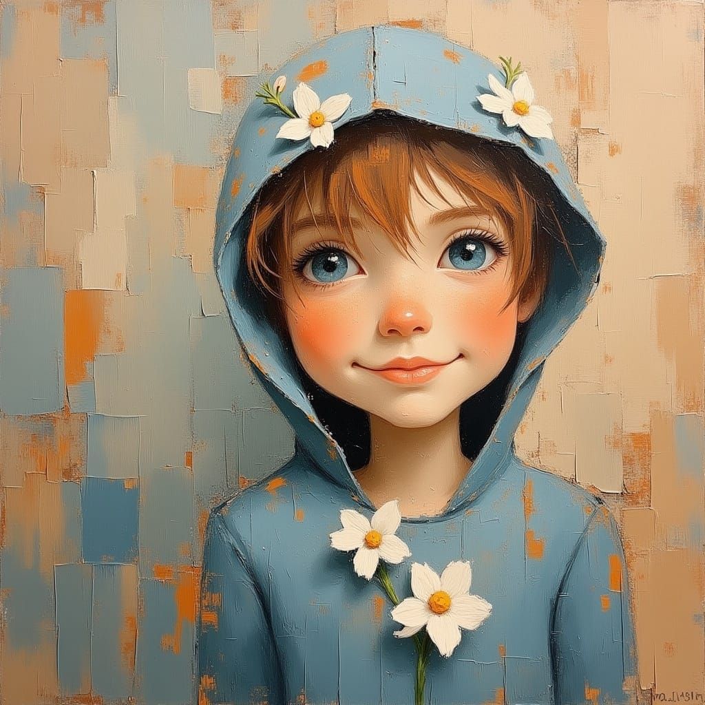  <lora:softOilPainting:0.8> Impasto oil painting, portrait of a shy boy 
