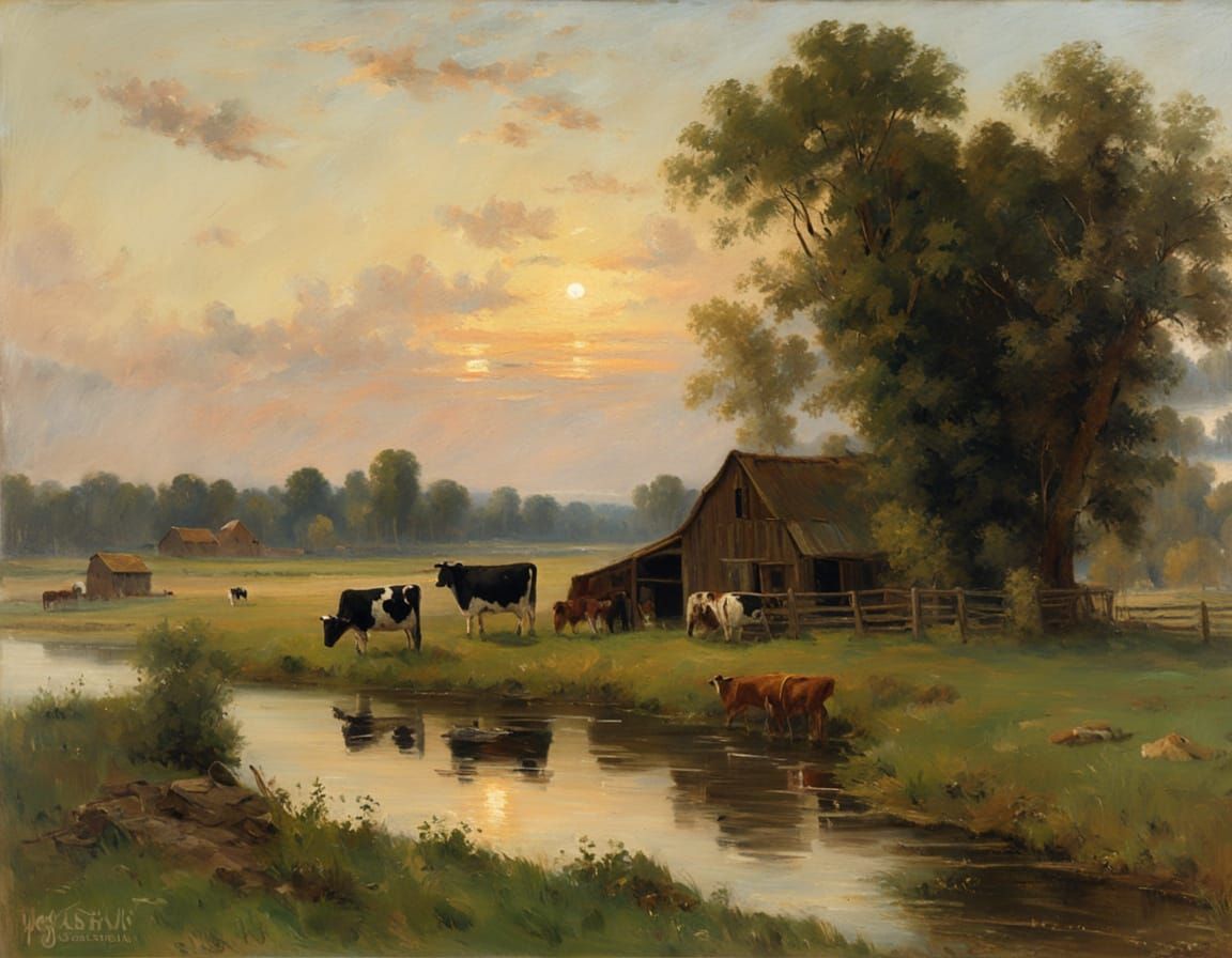  Farm With Wooden Fences 1  by @Ian Painter