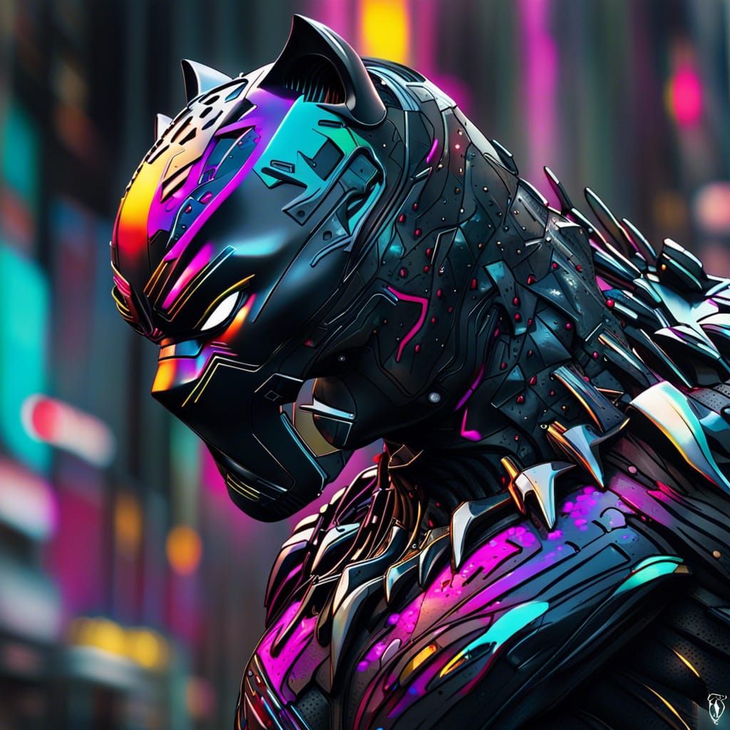 Black Panther Vibrant 2 - AI Generated Artwork - NightCafe Creator