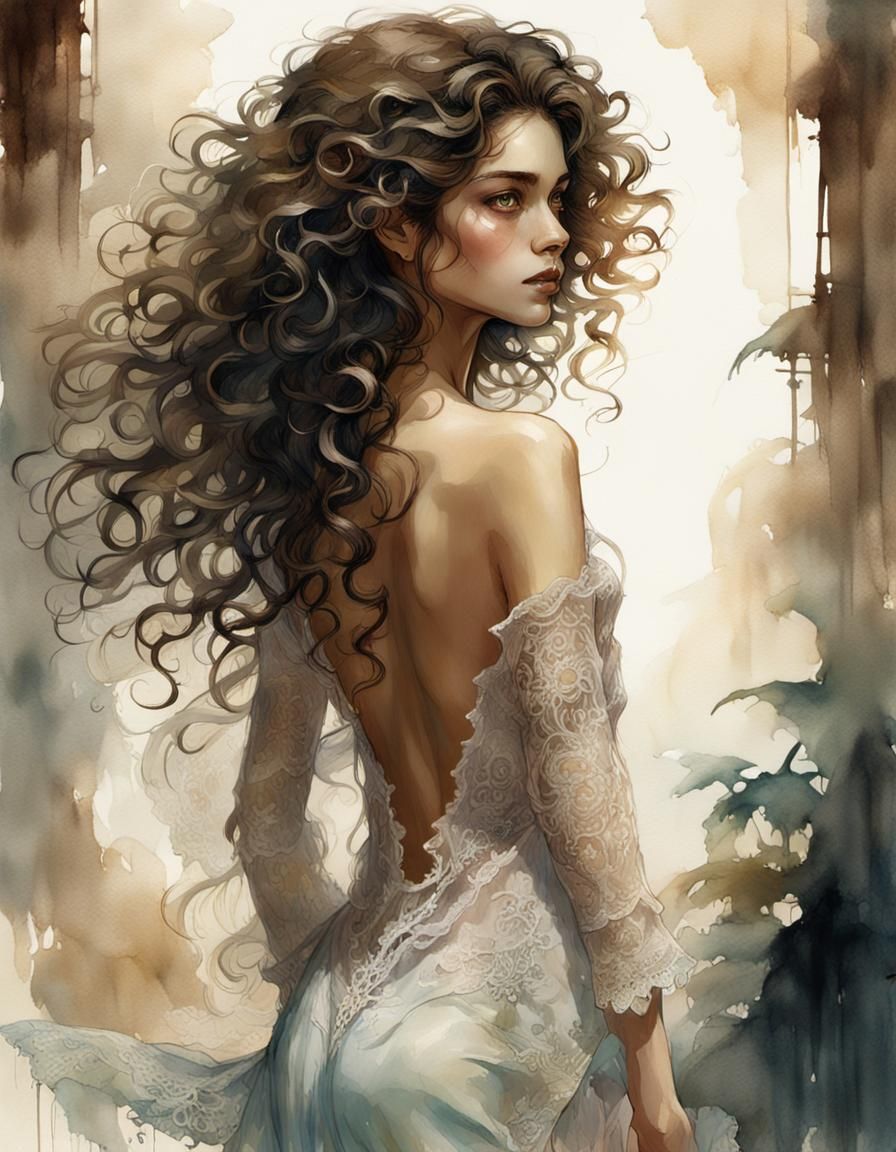 Curly-Haired Latina - AI Generated Artwork - NightCafe Creator