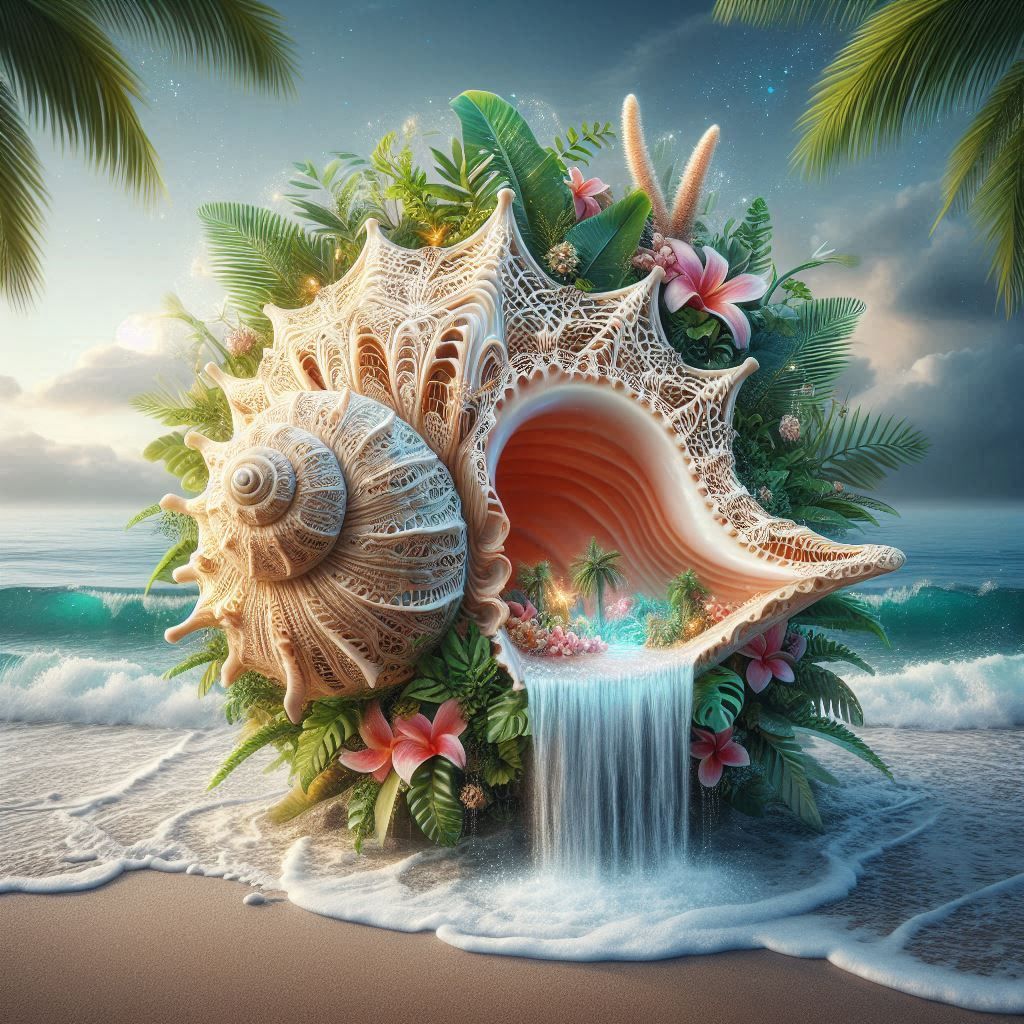 Snail with waterfall