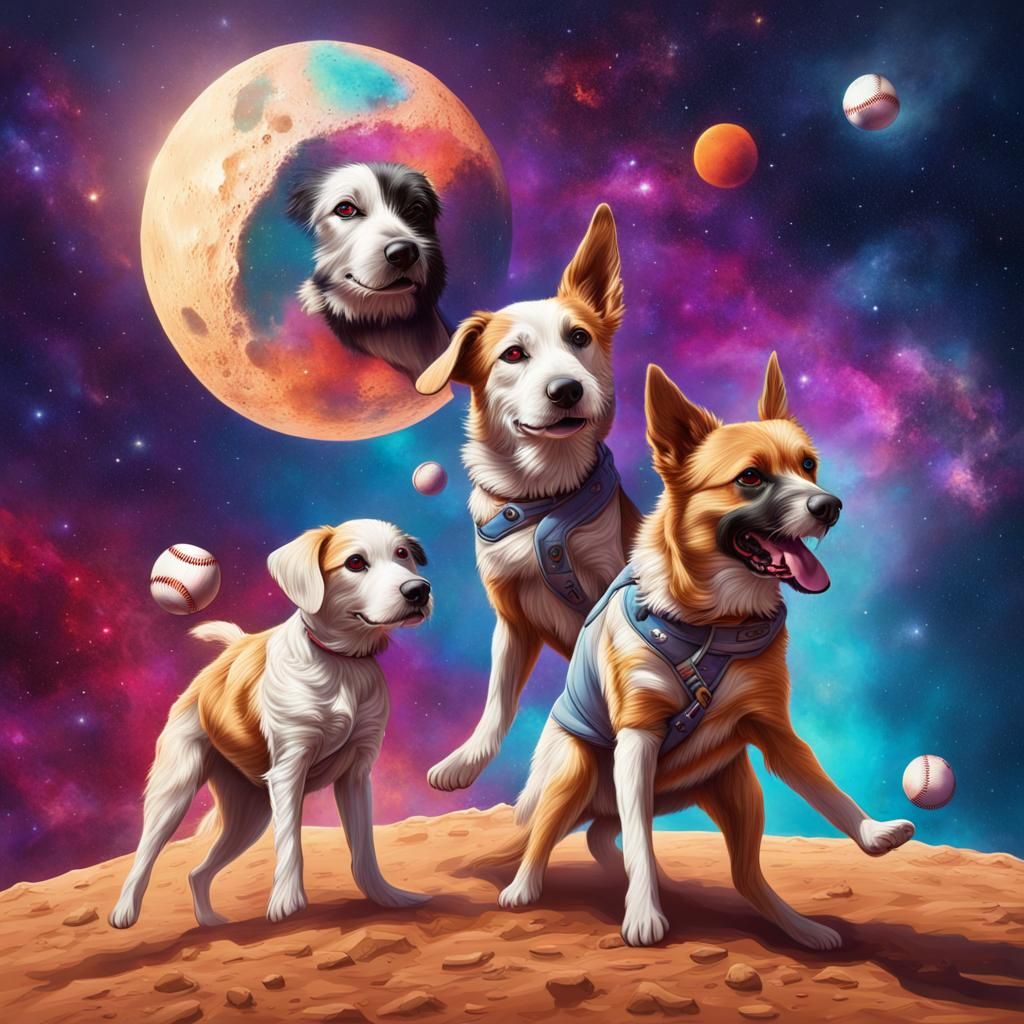 Dogs in space AI Generated Artwork NightCafe Creator
