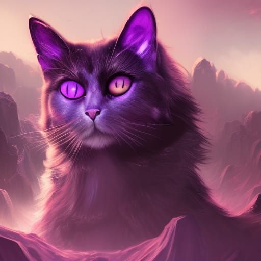 Purple scifi cat