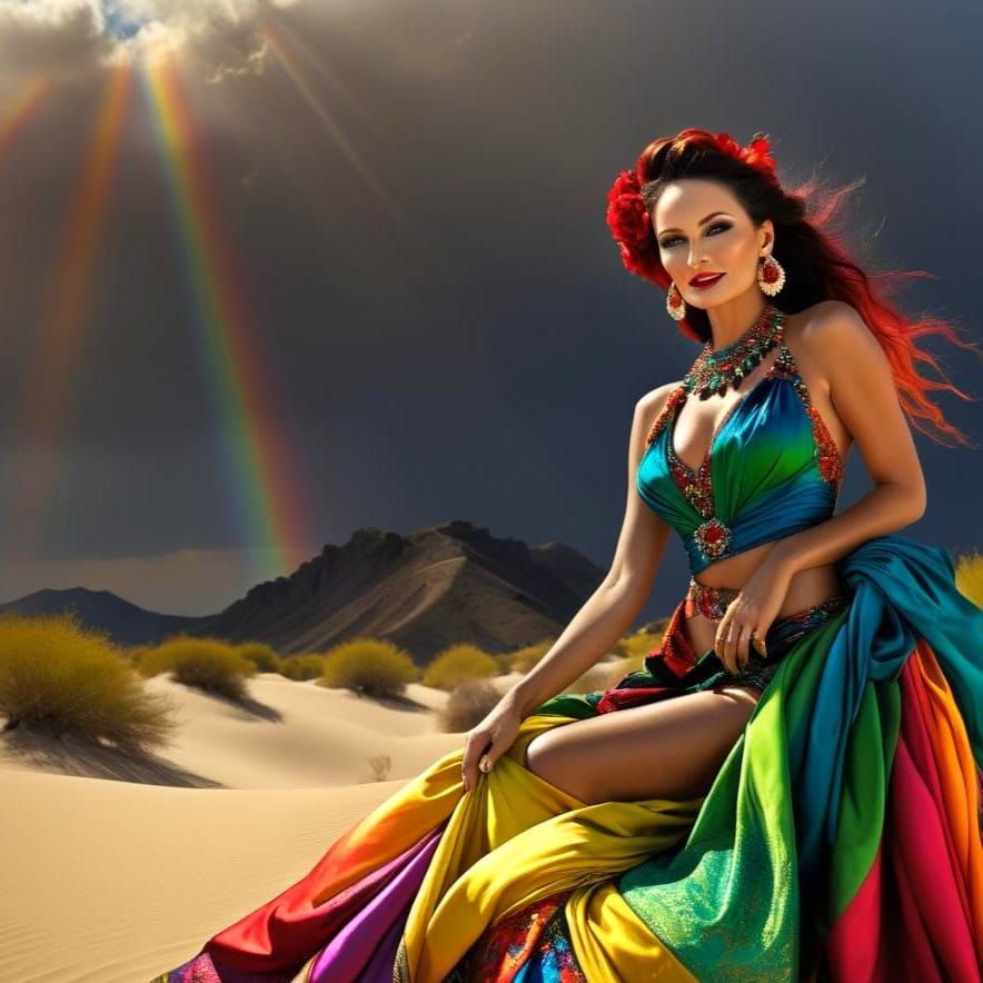 Mystical Surrealist Landscape with Enigmatic Figure