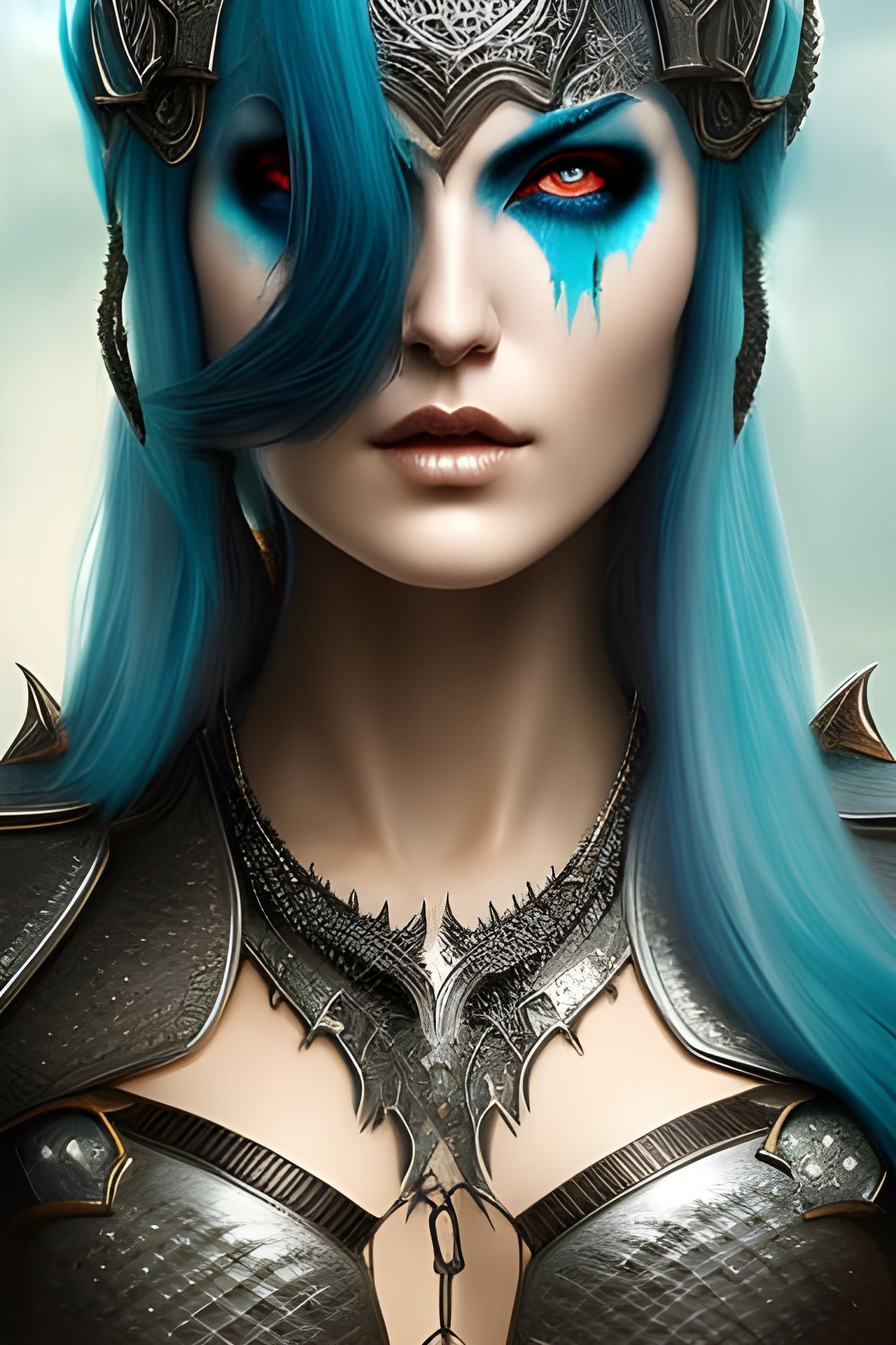 Dark elf witch with the Teal Envoy to the Blue Court