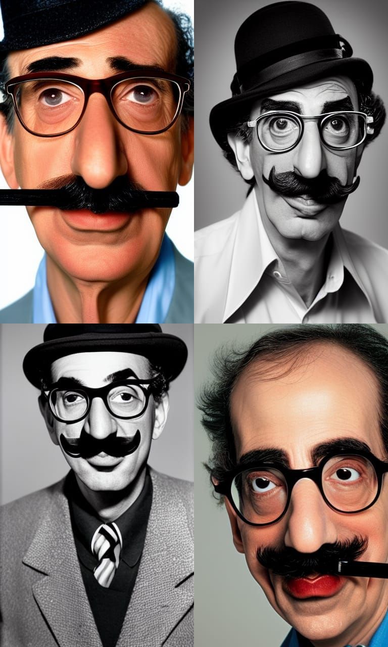 Groucho Marx Close-up portrait, color portrait, Linkedin profile ...