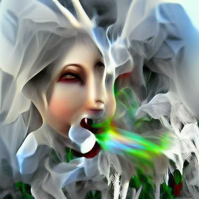 bleeding apparition smoke fan jump beautiful iridescent ambi...