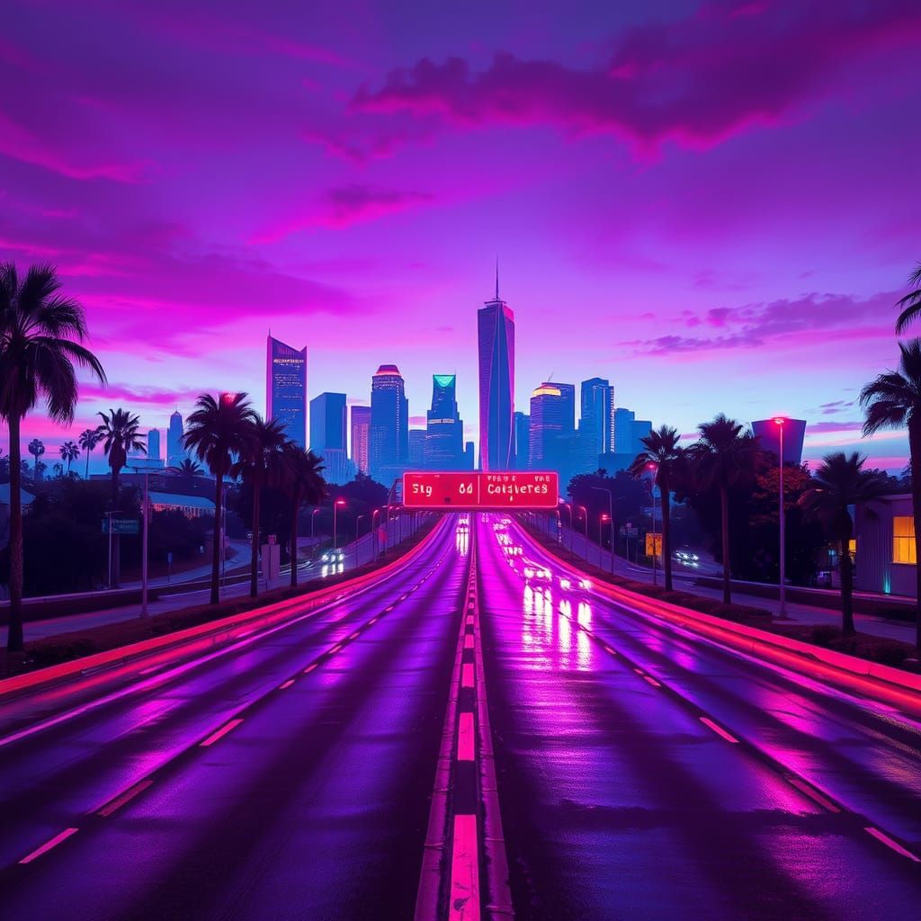 Neon Highway  by @medragon