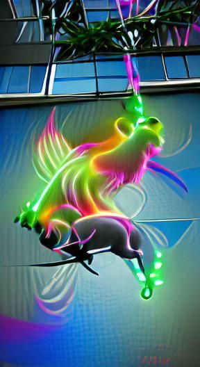 rearing up flying  unicorn