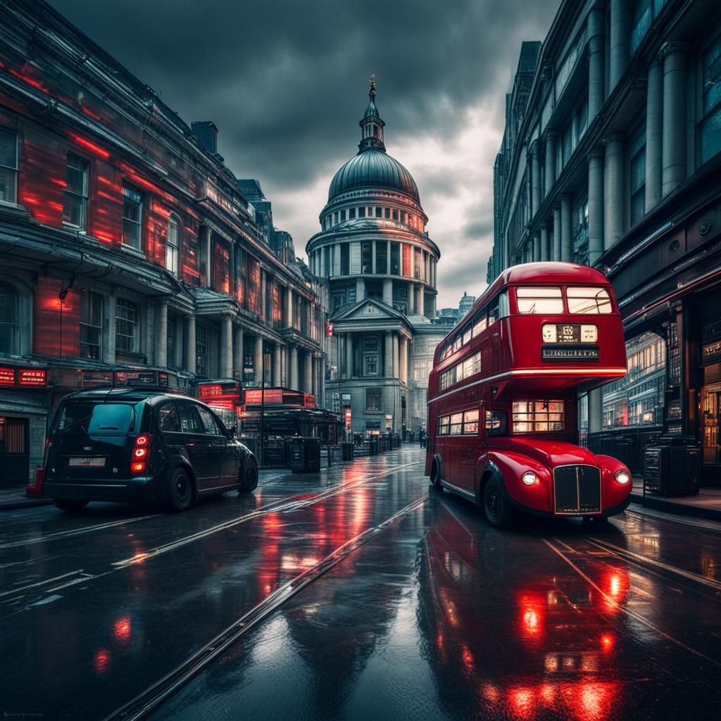 London moody street - AI Generated Artwork - NightCafe Creator