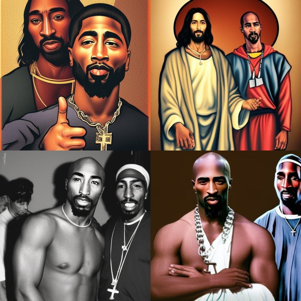 Jesus and Tupac - AI Generated Artwork - NightCafe Creator