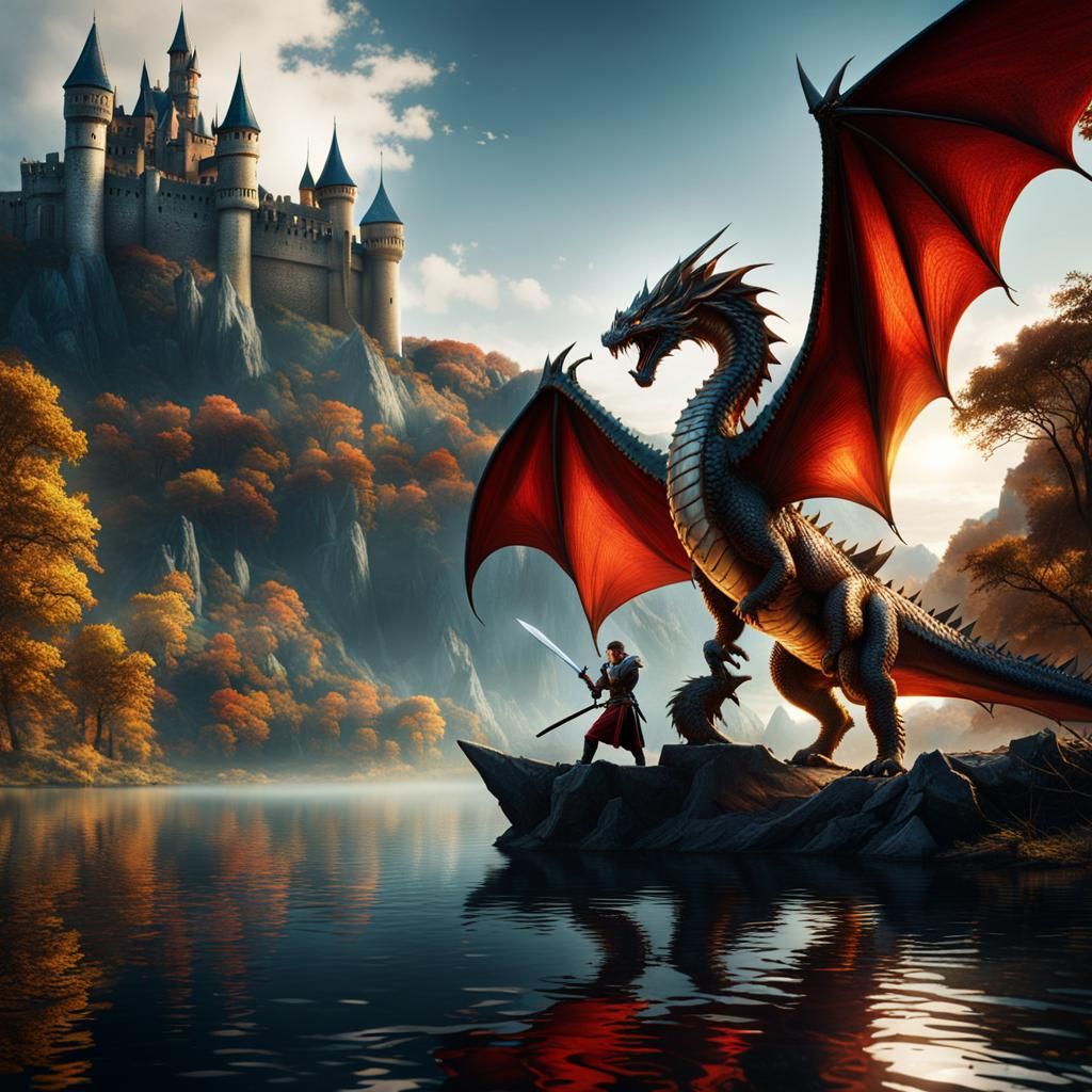 Knight and dragon