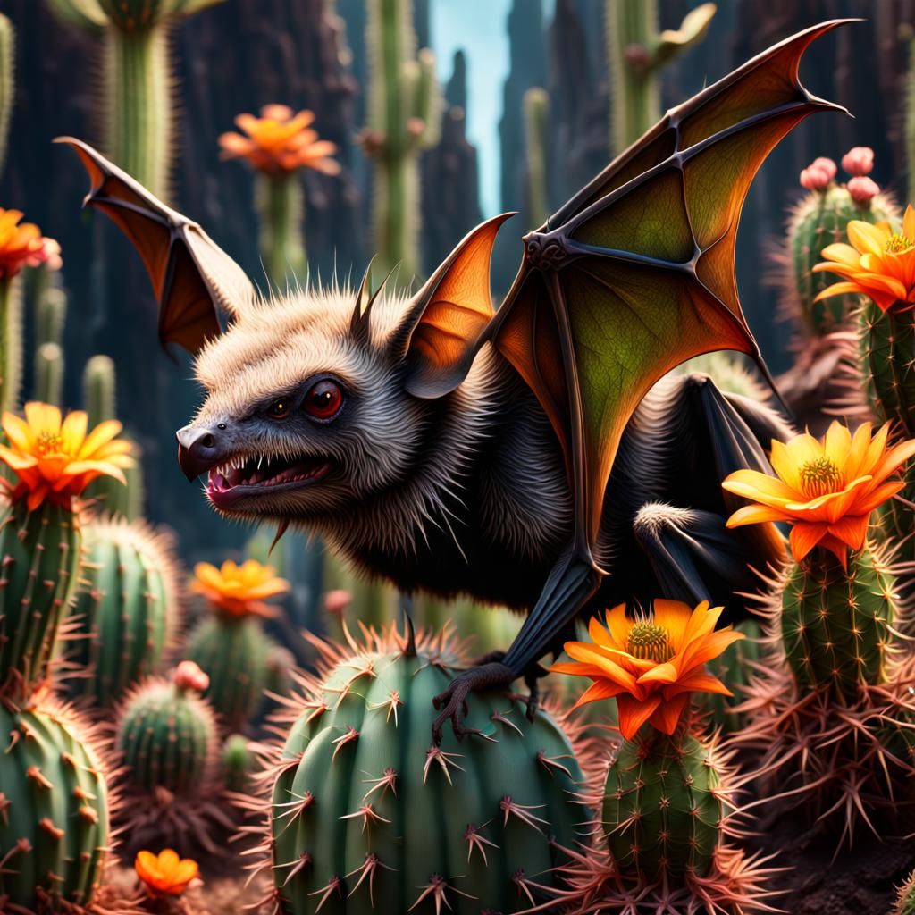 Lesser Long-Nosed Bat Pollinating An buying Organ Pipe