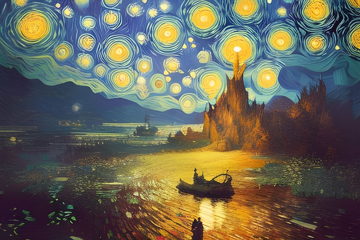 Seafaring under the Starry Night   by @JPDoodles