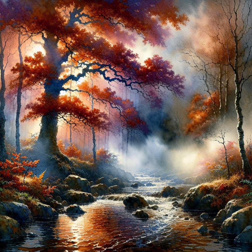AI Autumn Scenery  by @Boba Vova