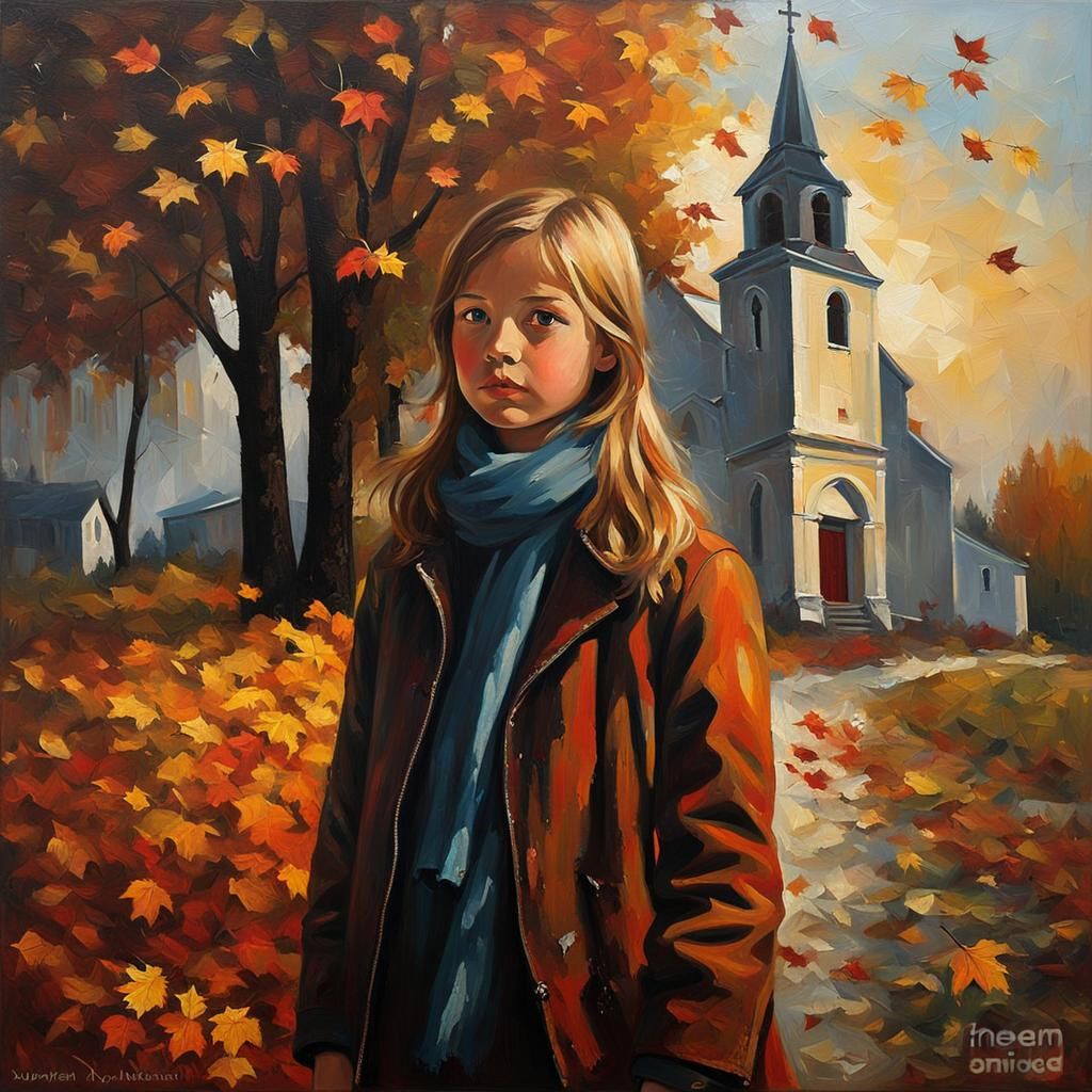 Girl near the church