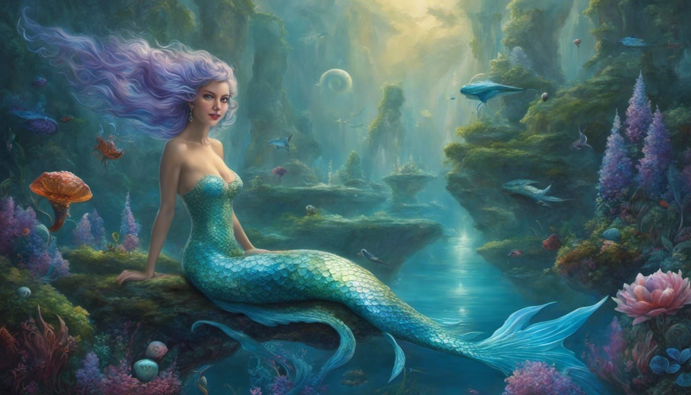 A beautiful mermaid, but not of this world. Hence the previously unseen ...