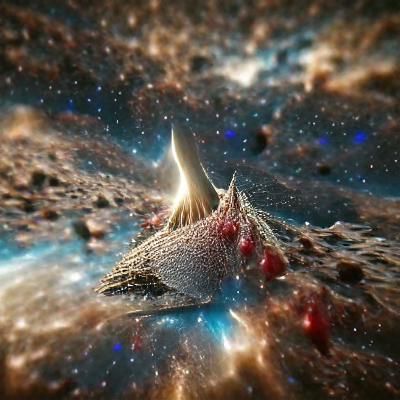 8K 3D beautiful Spaceship travelling beyond the Stars