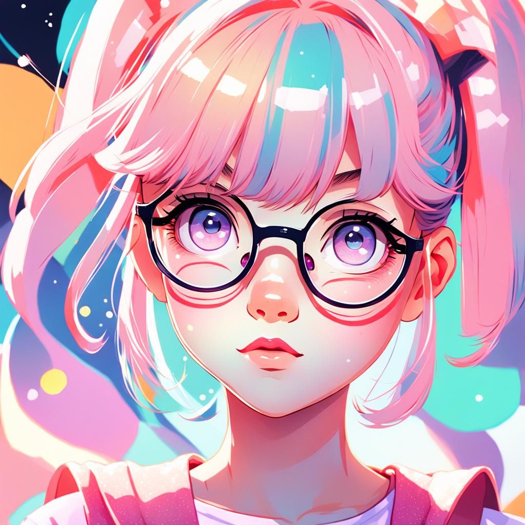 Pastel Anime Portrait of a Cute Girl