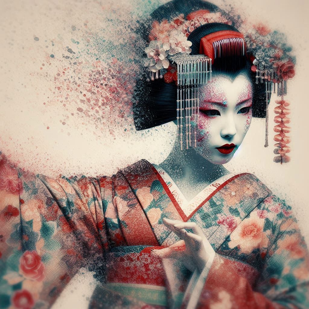 double exposure beautiful fantasy DALL-E 3 portrait landscap...