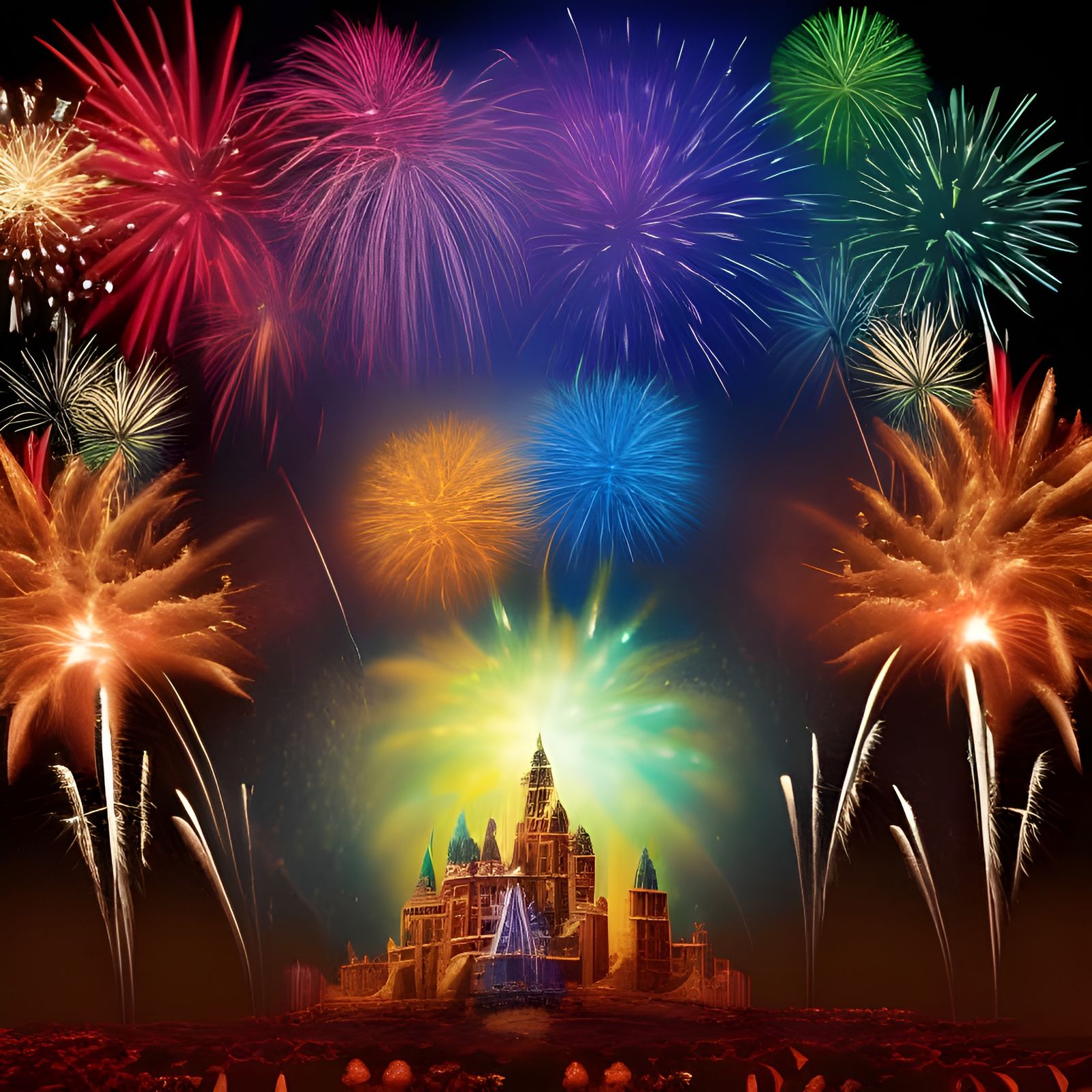 welcome new year with colorful fireworks
  by @KURDO-73