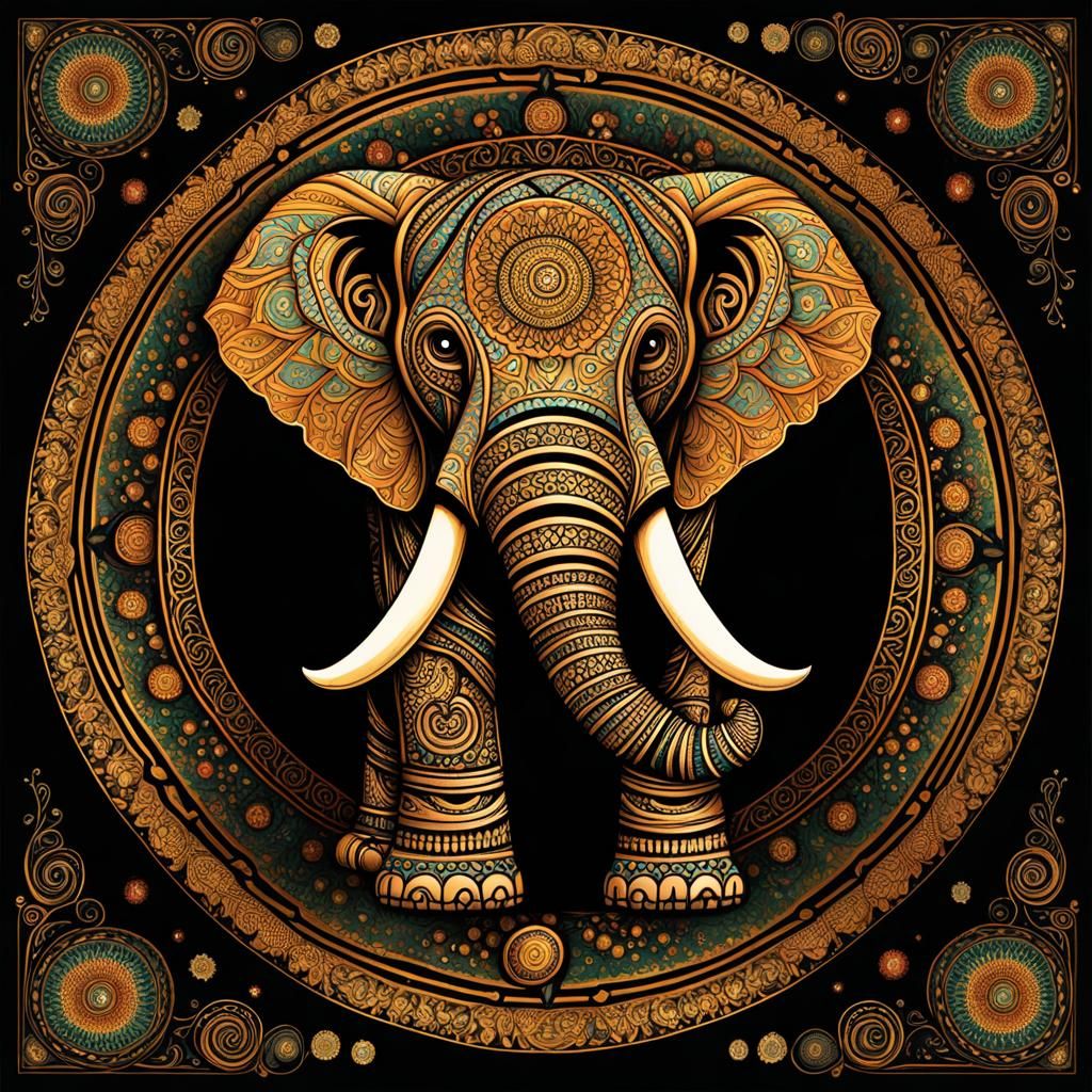 Elephant mandala - AI Generated Artwork - NightCafe Creator