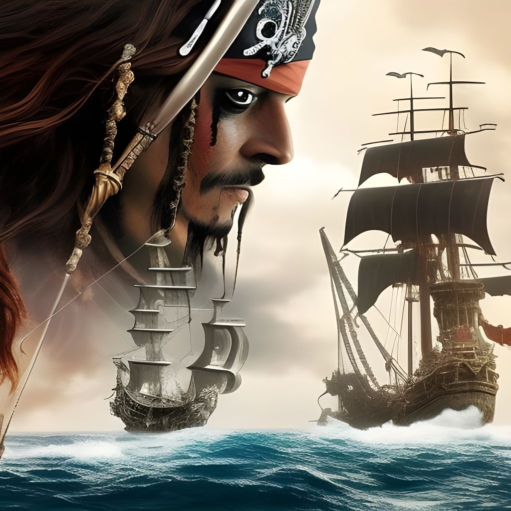 pirate captain jack sparrow and black pearl - AI Generated Artwork ...
